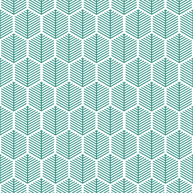 Nahtloses Muster mit grüner geometrischer Pflanze.