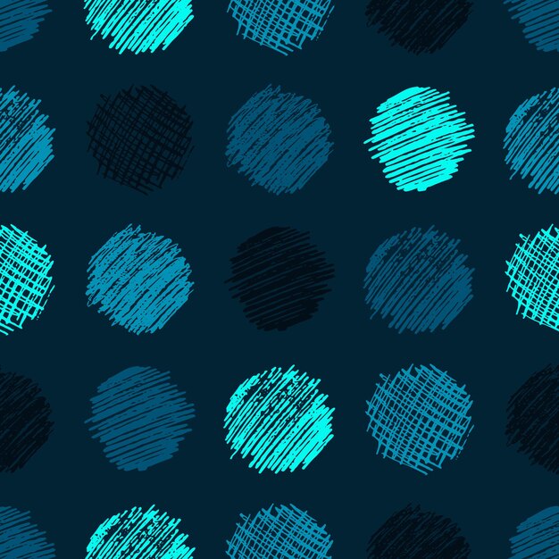 Nahtloses Muster mit handgezeichnetem schwarzem Kreiskritzelabstrich. Abstrakte Grunge-Textur. Vektor-Illustration