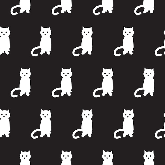 Nahtloses Muster mit handgezeichneten Katzen
