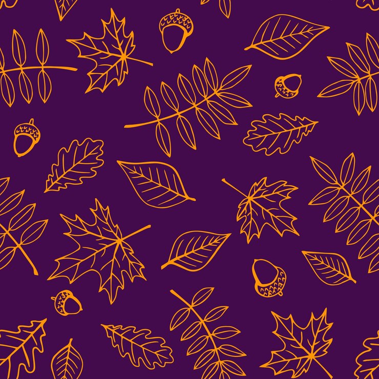 Vektor nahtloses muster mit herbstlaub handgezeichnete vektorillustration