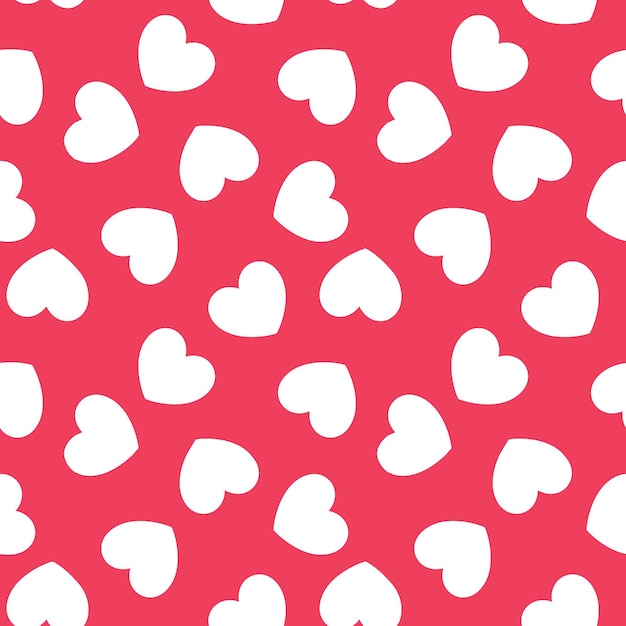 Nahtloses muster mit herzen. romantische textur. hintergrund mit roten herzen. valentinstag, hochzeit, babyparty-grafikelement. vektor-illustration.