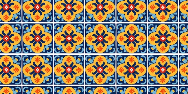 Nahtloses Muster mit Ornament Bunte Keramikfliesen im floralen traditionellen Stil