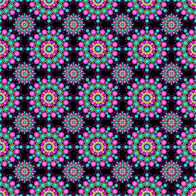 Nahtloses Muster mit Punktmalerei Mandalas Kunst Ornament Dekor Design Tapetendruck