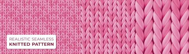 Vektor nahtloses muster mit rosa wolle strick für website hintergrund tapete webseite hintergrunddesign gestrickte textur wollgewebe vektor vorlage von wolle strick für romantische valentinstag grußkarte