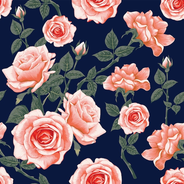 Nahtloses Muster mit Rosenblüten