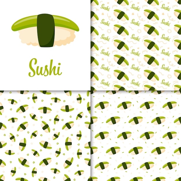 Nahtloses Muster mit Sushi für die Dekoration