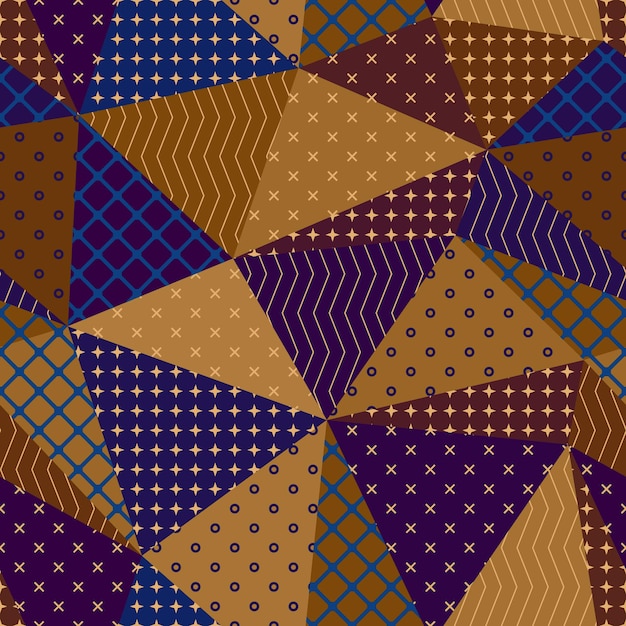Nahtloses Muster, Mosaik, Struktur von Dreiecken, Vektordesign