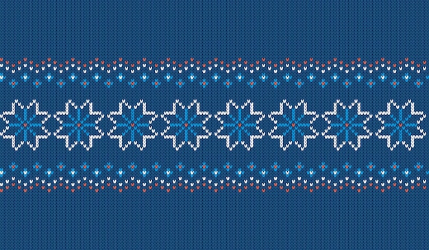 Nahtloses muster stricken. weihnachten blauer hintergrund. vektor-illustration.