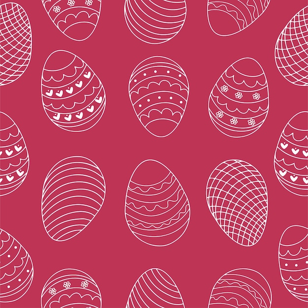 Nahtloses muster von handgezeichneten eiern dekorativer satz von eiern vektorillustration