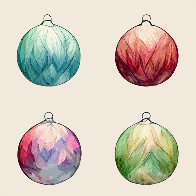 Vektor nahtloses muster weihnachtsblasen aquarellkugeln endlosmuster winterkollektion