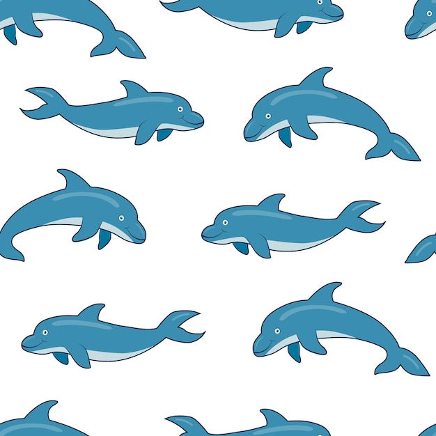Nahtloses Musterdesign mit Delfinen. Delfine Hintergrund