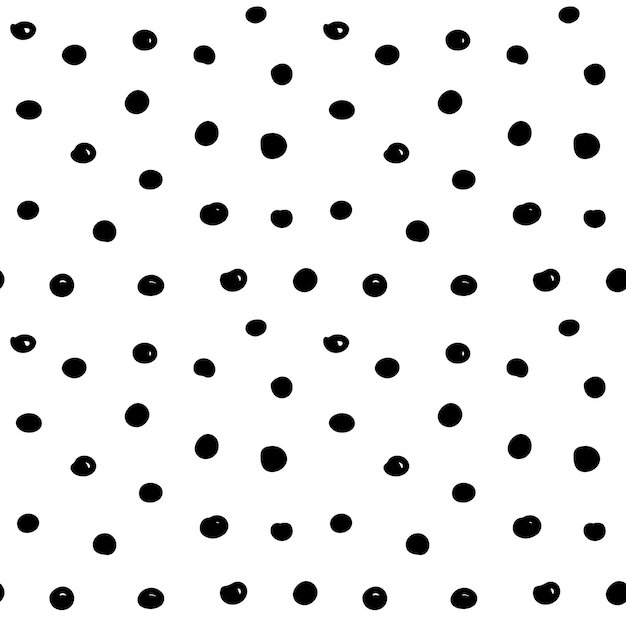 Nahtloses polka-punkt-muster abstrakt geometrischer vektor-hintergrund mit kleinen schwarzen kreisen