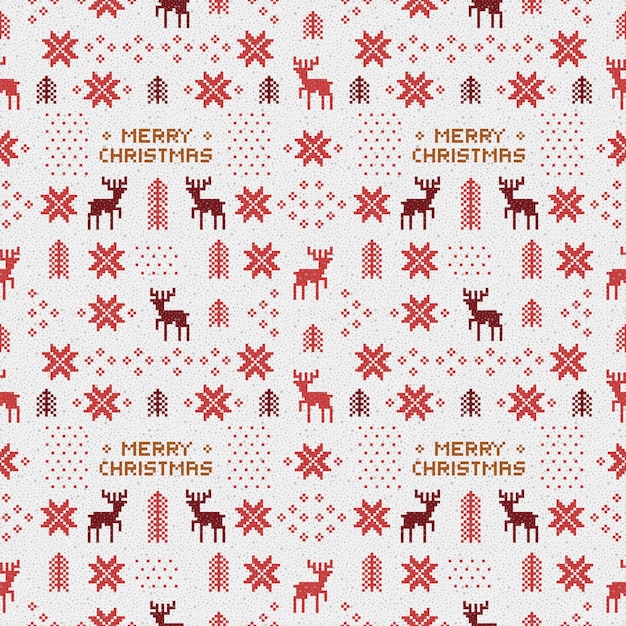 Nahtloses Retro- rotes Weihnachtsmuster mit Rotwild