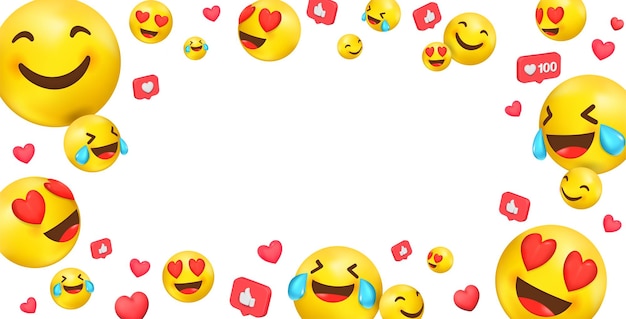 Nahtloses Smiley-Gesichtsmuster mit lustigen Gesichtsausdrücken auf durchgehend gelbem Hintergrund Vektor