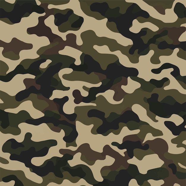 Nahtloses Tarnmuster Trendiger Tarnwiederholungsdruck Vektorillustration Khaki-Textur