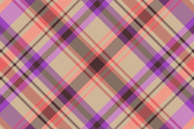 Nahtloses tartan-plaidmuster mit textur und retro-farbvektorillustration