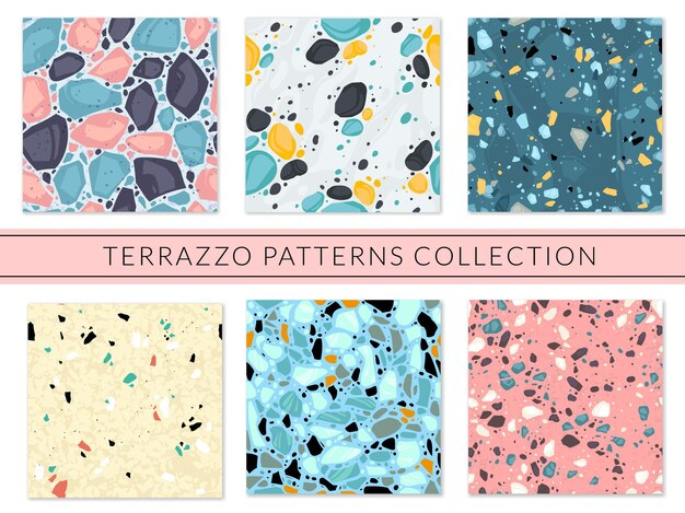 Nahtloses Terrazzo-Musterset