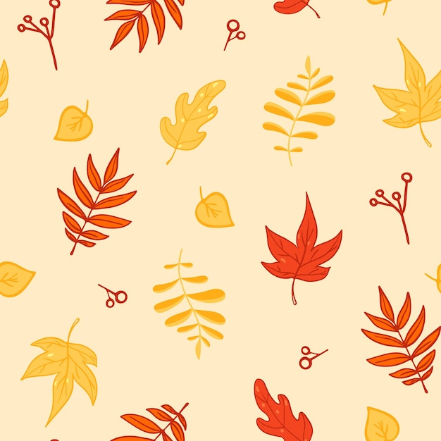 Nahtloses Vektormuster im Herbst Nahtloser Hintergrund mit Herbstblättern