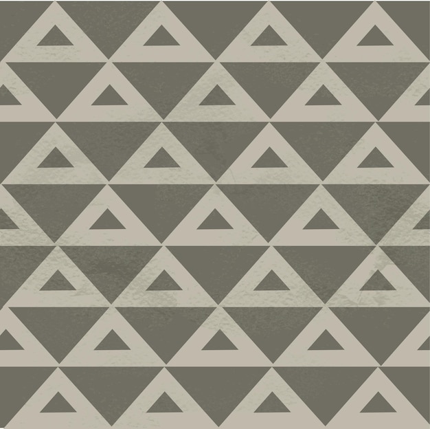 Nahtloses Vintage-Muster aus geometrischen Mustern von Dreiecken auf Grange-Papier
