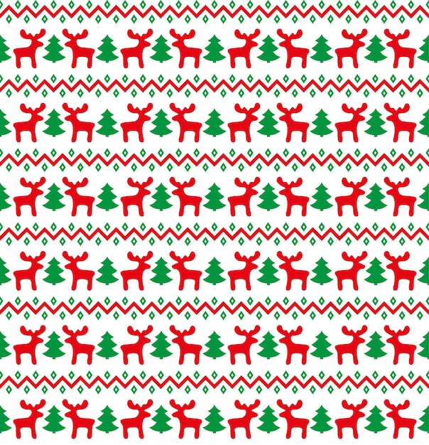 Nahtloses Weihnachtsmuster, Karte - skandinavischer Pullover-Stil. 2018