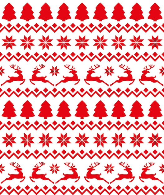 Nahtloses Weihnachtsmuster, Karte - skandinavischer Pullover-Stil.