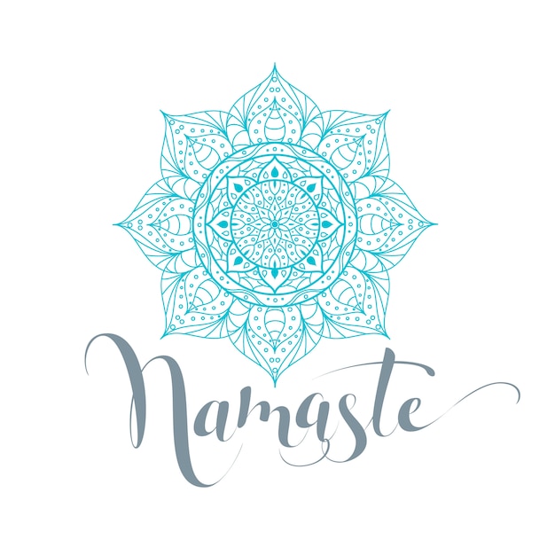 Namaste ist hallo in hindi. lotusblume isoliert