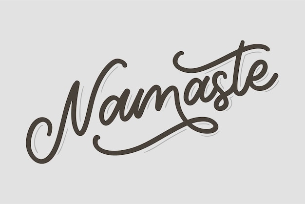 Namaste-schriftzug indischer gruß hallo in hindi t-shirt handbeschriftetes kalligrafisches design inspirierende vektortypografie