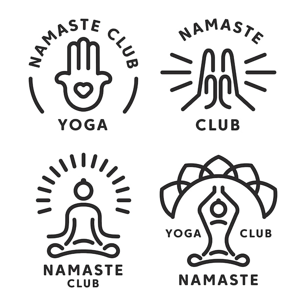 Namaste und yoga-icon-set