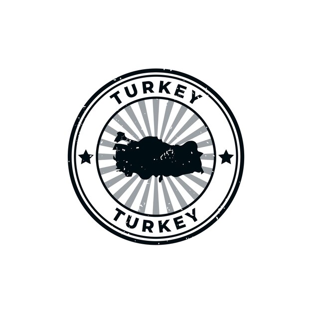 Name und karte der türkei silhouette zeichen oder stempel grunge gummi auf weißem hintergrund