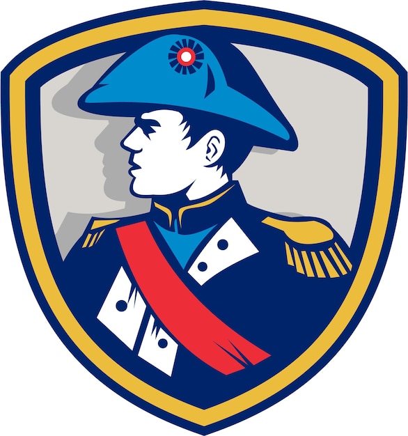 Vektor napoleon bonaparte bicorn hut wappen retro