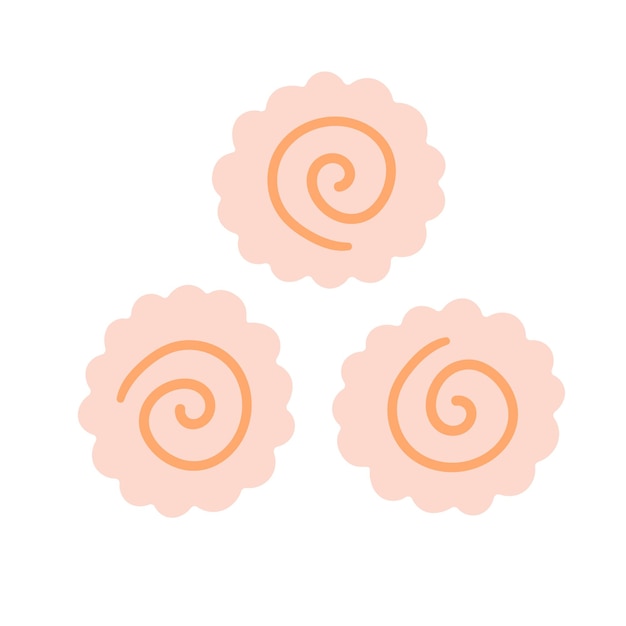 Narutomaki oder kamaboko surimi symbol einfache vektor cartoon flache doodle illustration isoliert auf weißem hintergrund