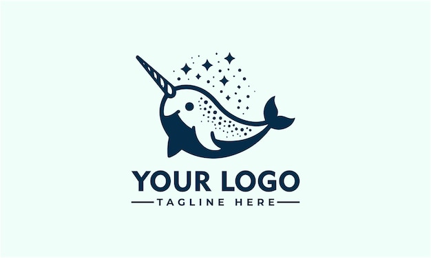 Narwhal logo cute mascot design für verschiedene marken und unternehmen wasser narwhal cartoon mascot design