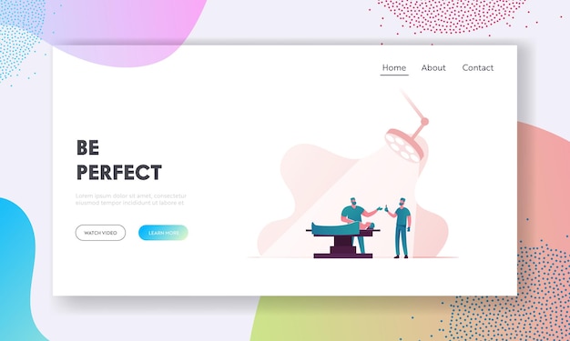 Nasenkorrektur, medizinische notfallbehandlung landing page template für das gesundheitswesen