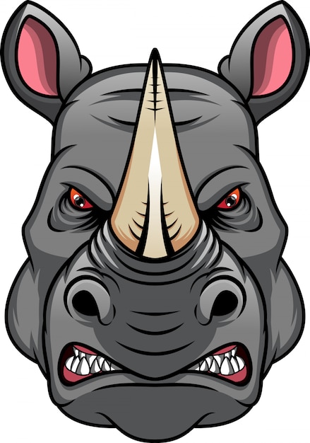 Nashorn kopf maskottchen