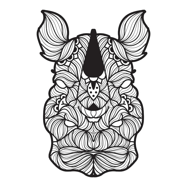 Nashorn-Mandala-Vektor-Illustration