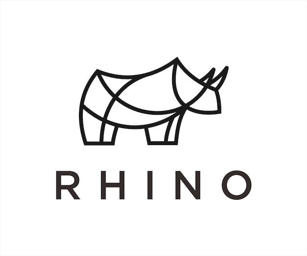 Nashorn, umriss, logo, design, vektor, illustration