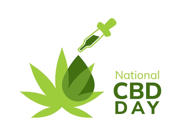 National CBD Day Design Verwendungen und Kapazitäten der Cannabidiol-Illustration