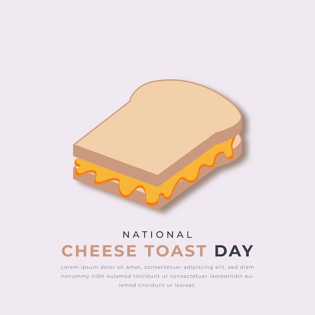 Vektor national cheese toast day papierschnitt-stil vektor-design-illustration für den hintergrund-poster-banner