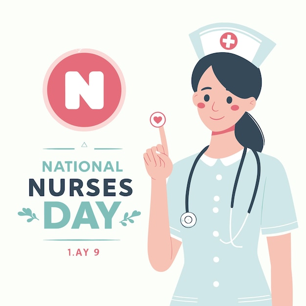 Vektor national nurses day vector flat illustration generated ai