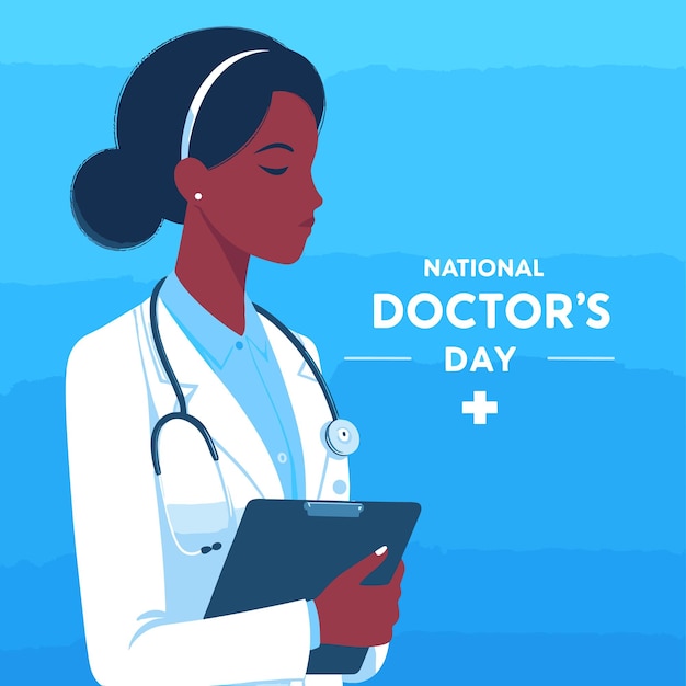 Nationale Ärztetag Illustration Vektor mit einem Arzt generiert ai