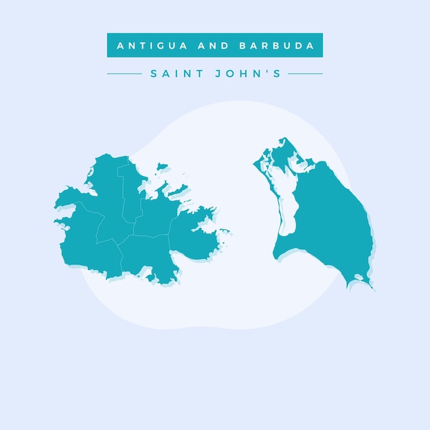 Nationale karte von antigua und barbuda antigua und barbuda kartenvektorillustration