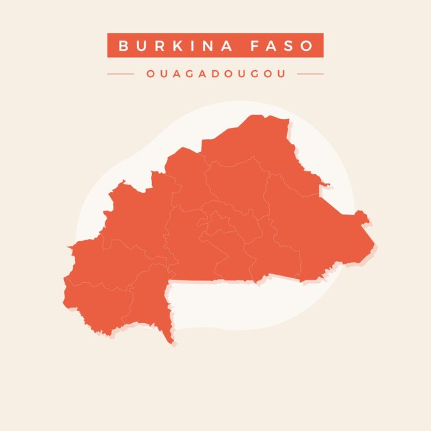 Nationale karte von burkina faso burkina faso karte vektor illustration vektor der karte von burkina faso