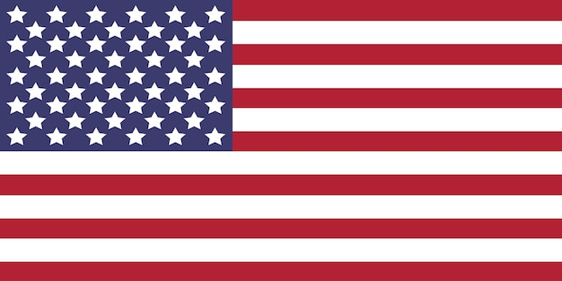 Nationalflagge der USA Amerikanische Flagge Standardfarbe Standardgröße Eine rechteckige Flagge Digitale Illustration