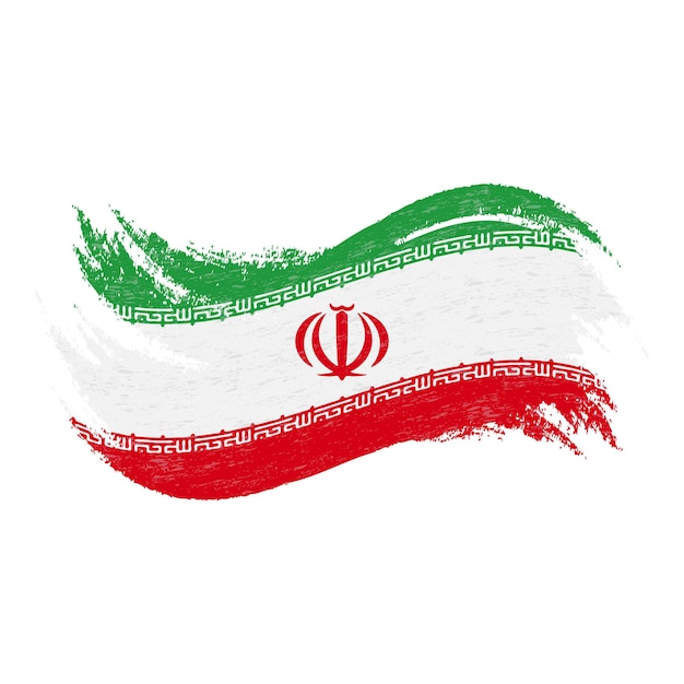 Vektor nationalflagge des iran entworfen mit brush strokesisolated auf einem weißen hintergrund-vektor-illustration