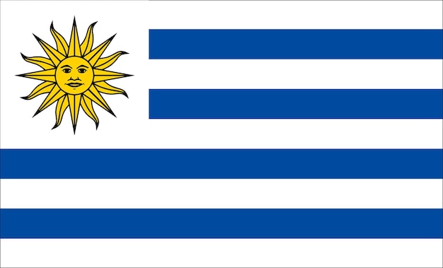 Nationalflagge von Uruguay mit offiziellen Farben