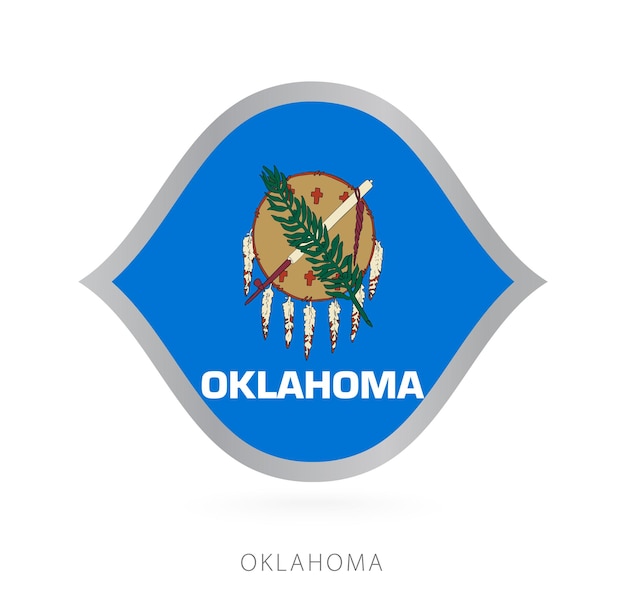 Nationalmannschaftsflagge von oklahoma im stil für internationale basketballwettbewerbe