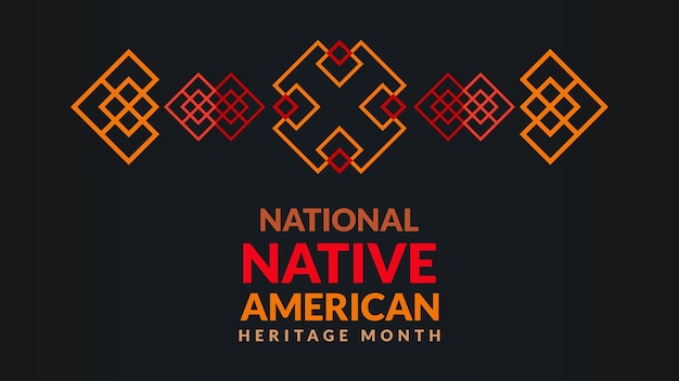 Native American Heritage Month Hintergrunddesign mit abstrakten Ornamenten, die Indianer in Amerika feiern