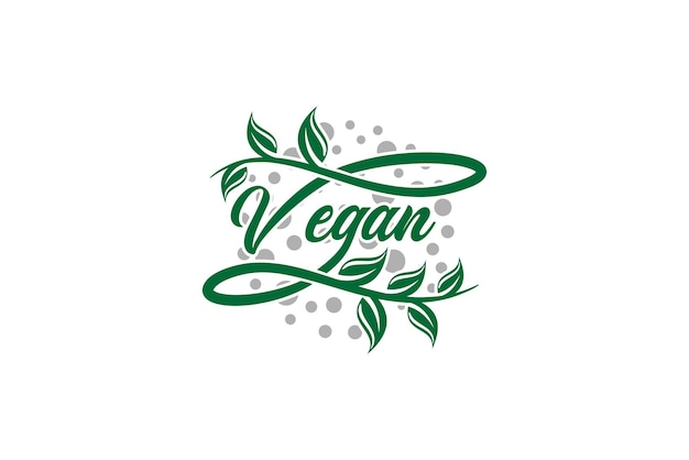 Natürliche grüne vegane Symbol-Logo-Design-Vorlage