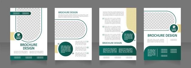 Vektor natürliche kräuterkosmetikprodukte und behandlung leerer broschürendesign