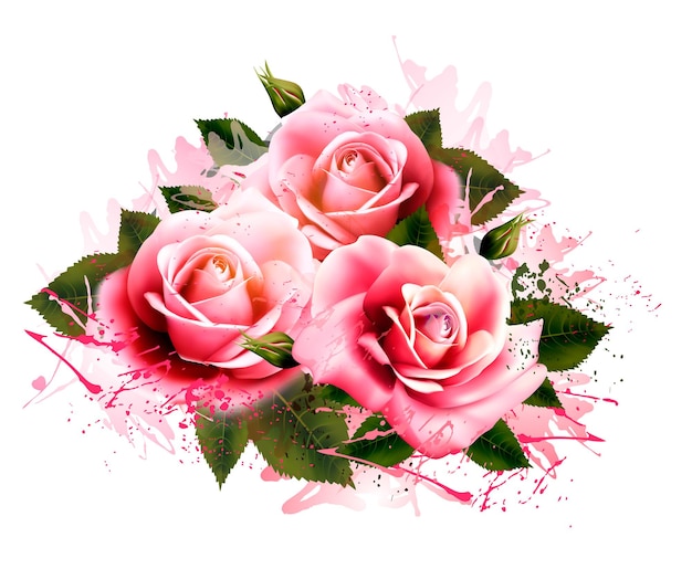 Natürlicher Hintergrund mit Rosen. Vintage-Vektor.